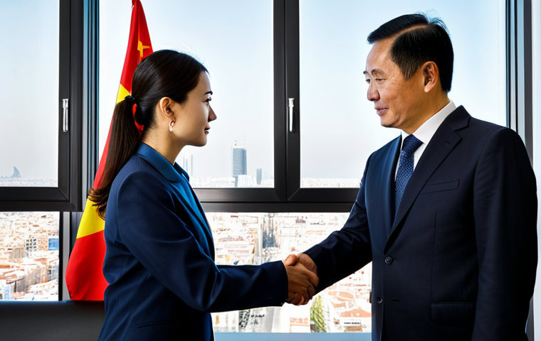 관세사와 외국어 능력의 중요성 - International Trade Negotiation**
"A professional businesswoman in Madrid, fully clothed in a styli...