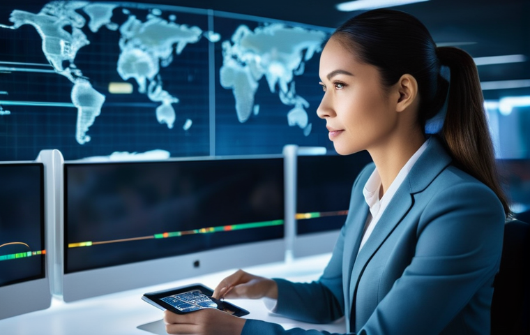 관세사 직무 교육 과정 - **Prompt:** "A professional and confident female customs agent, dressed in a sharp, modern business ...