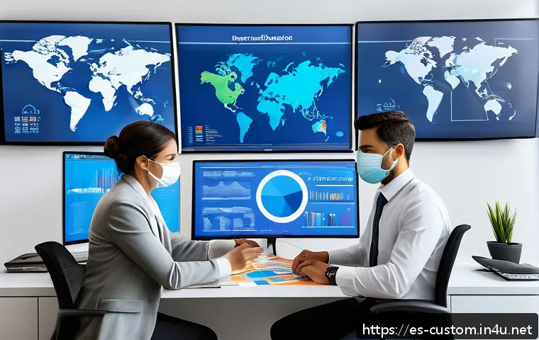 관세사 업무 루틴 - A professional customs agent and a diverse team of businesspeople in a modern office, collaborativel...